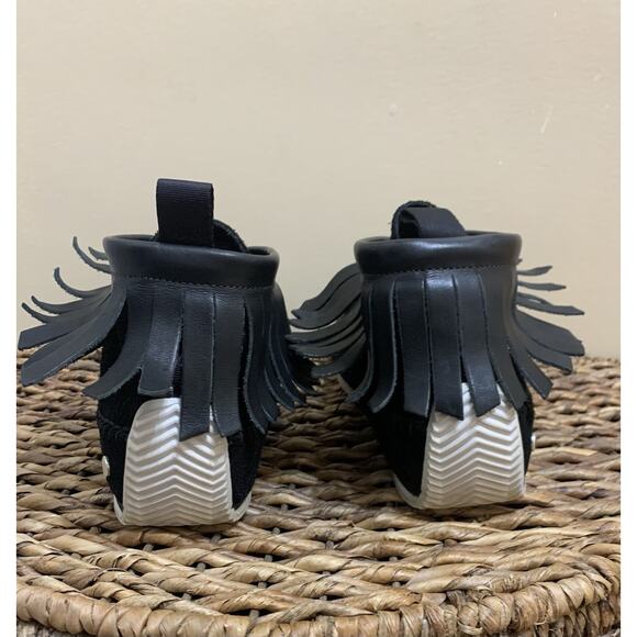 rag & bone “Ghita” Suede/Leather Fringe Moccasin Bootie SZ 8/8.5 US Black - Picture 5 of 9